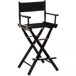 Casual Home Director's Chair ,Black Frame/Black Canvas,30" - Bar Height