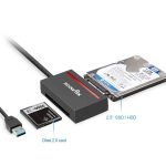 Rocketek CFast 2.0 Card Reader & USB 3.0 to SATA Adapter Converter Cable Support CFast 2.0 Memory Card and SDD & 2.5" Sata HDD Hard Drive - Read and Write Hard Drive and CF Card Simultaneously