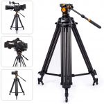 TARION Pro Carbon Fiber Tripod with Fluid Video Head Full Panoramic View 360° with 1/4" Quick Release Plate for DSLR Camcorder Photography Studio Professional Heavy Duty Tripod
